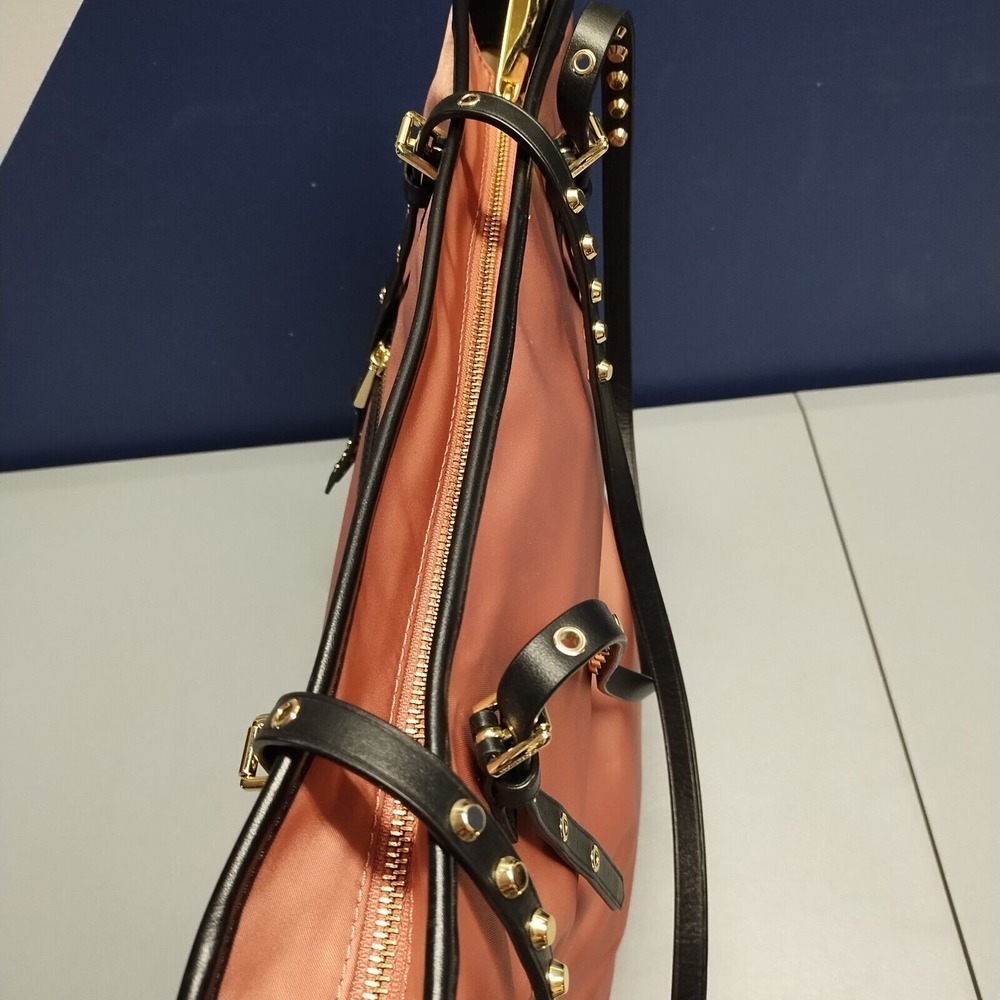 Michael Kors Large Leila Tote Purse Pink Black Nylon Leather Straps‎ 30S9LI1T3C - Picture 8 of 11